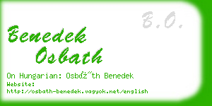 benedek osbath business card